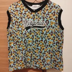 ペアマノン ヒョウ柄 ノースリーブ トップス
