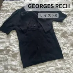 ⭐GEORGES RECH ジョルジュレッシュ ニット 半袖 黒 38 M
