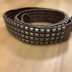 Linea Pelle レザースタッズベルト ライトブラウン