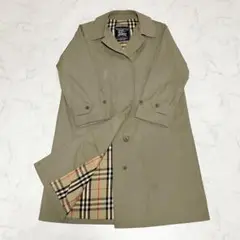 【一枚袖】 Burberrys バーバリー ステンカラーコート カーキ 玉虫色