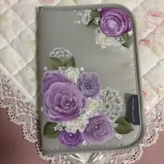 薔薇のお薬手帳カバー　トールペイント