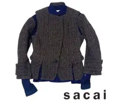 ●美品●sacai・サカイ●シェブロンツイードジャケット●15-2309