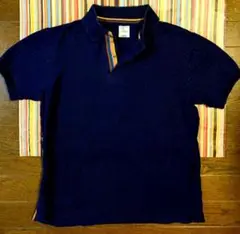 Paul Smith アーティストストライプ ネイビーポロシャツ L