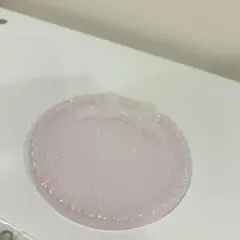 薄ピンクラメリボン付き レジントレイ