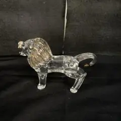 クリスタルライオン置物