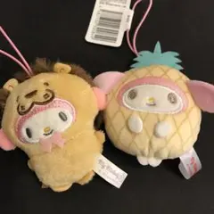 サンリオキャラクターズ　フルーツ着ぐるみマスコット　パイン　マイメロ　ライオン