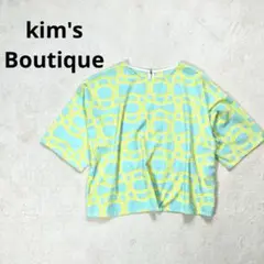 【kim's Boutique】FREE 幾何学模様 五部袖シャツ 薄手　夏