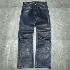 エンジーンズ　YENJEANS 希少　天然藍　牛革　レザーパンツ　30サイズ.