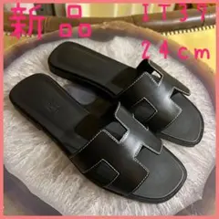 【新品大人気】37 エルメス オランサンダル ブラック