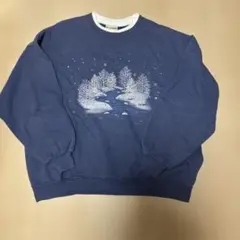 MORNING SUN 雪景色プリント トレーナー