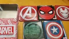 MARVEL コースター 5枚セット 缶ケース付き