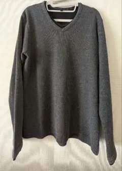 グレー Vネック 長袖カットソー L
