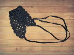 ブラック ヴィンテージスタイル ヘッドドレス バブーシュカ ゴシック ロリータ