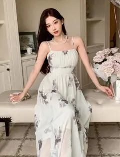 SHEIN DAZY 女性用 フローラル柄プリーツウエストキャミワンピース