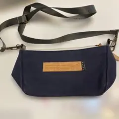ネイビー キャンバス ショルダーバッグ