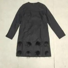 LE CIEL BLEU ファー ボンボン ロングスリーブ ワンピース 38