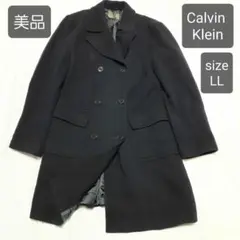 【美品】カルバン・クライン ダブルロングPコート LL