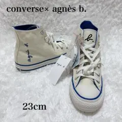 【新品未使用】アニエスベー×コンバースオールスター24.5cmスニーカーホワイト agnes b. x CONVERSE コンバース CANVAS ALL STAR (R) HI / AB