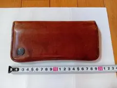 ブラウンレザー 長財布 カードポケット6つ