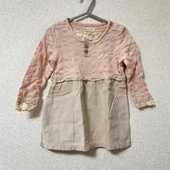 綿100% biquette ワンピース　90cm 女の子　キッズ　ベビー　長袖