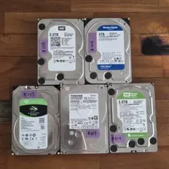 ハードディスク 3TB×4本、4TB×1本 HDDセット