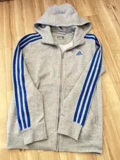 adidas フード付きジャージ 160サイズ グレー