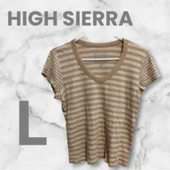HIGH SIERRA ストライプ Vネック Tシャツ Lサイズ　トップス