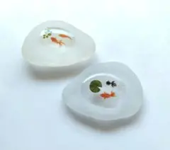 No.823　ミニチュア金魚置物　シーグラスアート　シーグラス　レジンアート