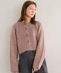 モヘア風クロップドカーディガン