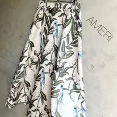 ameri アメリ リリーベル　 ロング　スカートすずらん　花　鳥　蝶