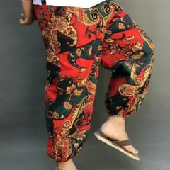 ユニセックス ボリュームパンツ エスニック アラジンパンツ フリーサイズ 涼しい