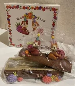 チップ デール フィギュア 置物 ケース 小物入れ 丸太 ディズニーストア
