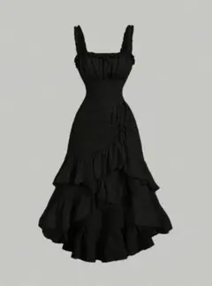 SHEIN MOD ラッフルヘム ワンピース ゴシック　ゴスロリ　S
