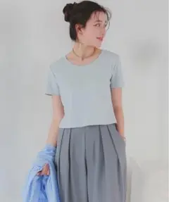 汗染み防止まコンパクトTシャツ　titivate Mサイズ ブルーグレー