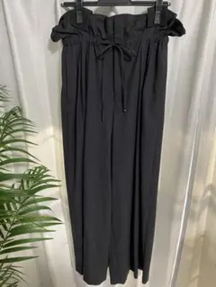 ENFOLD エンフォルド★シャーリングウエストワイドパンツ★グレー38