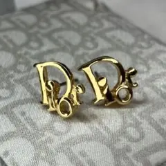 美品 Dior ディオール ロゴ ピアス ゴールド