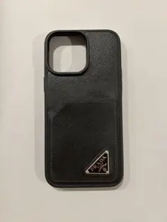 iPhone14PRO PRADA Black正規品_超美品！最終価格！ PRADA iPhone14 ケース 黒 キルティングレザー - iPhone