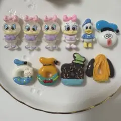 ディズニー ドナルド デイジー デコパーツ 10個セット