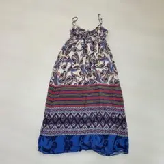 ペイズリー柄キャミソールロングワンピース