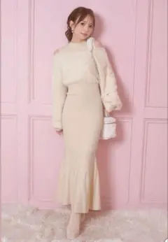 michellMacaron パールニットワンピース