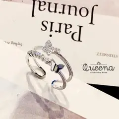 新品 シルバー バタフライ 可愛い 蝶々 指輪