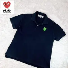 PLAY COMME des GARCONS 半袖ポロシャツ 緑ハートワッペンL