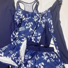 ラッシュガード　レディース　M ネイビー　花柄　水着セット