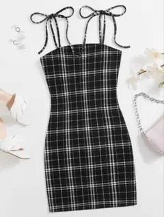 SHEIN チェック柄 キャミソールワンピース Mサイズ