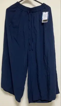 レディース パンツ L 紺色 レーヨンパンツ EmmaAlice ワイドパンツ