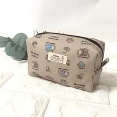 ハリネズミクッキーのボックス型ポーチ・ベージュ　＃n1525