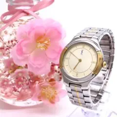 極美品 4620 イヴ サン ローラン 時計 コンビ レディース