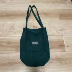 Fashion コーデュロイ トートバッグ ダークグリーン