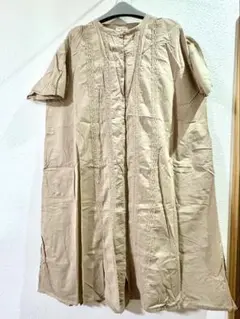 Samansa Mos2 ベージュ 半袖 ロングシャツワンピース