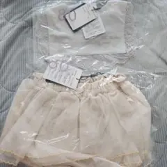 80サイズ レース付きパンツとスカートセット
